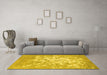 Machine Washable Abstract Yellow Contemporary Rug in a Living Room, wshcon2264yw