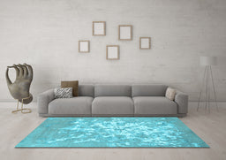 Machine Washable Abstract Light Blue Contemporary Rug in a Living Room, wshcon2264lblu