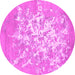 Round Abstract Pink Contemporary Rug, con2264pnk