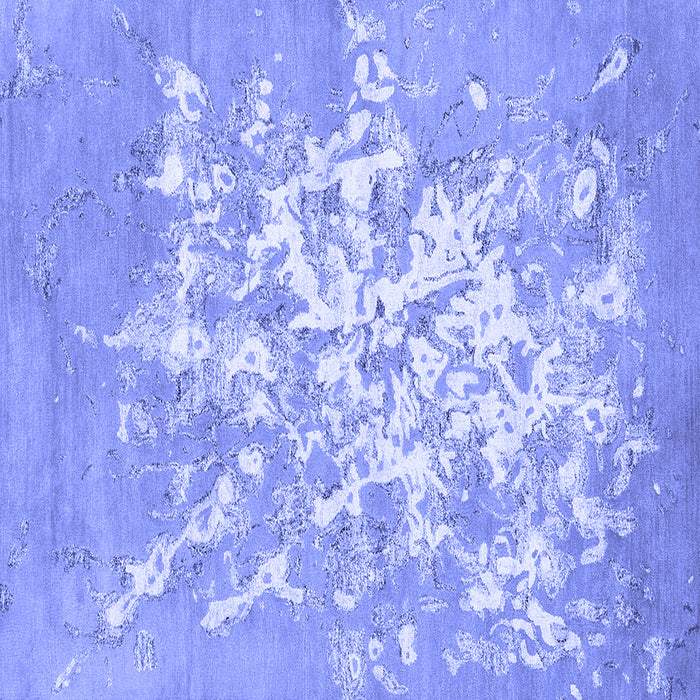 Square Machine Washable Abstract Blue Contemporary Rug, wshcon2264blu