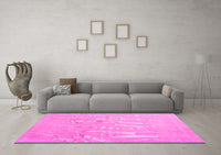 Machine Washable Solid Pink Modern Rug, wshcon2265pnk