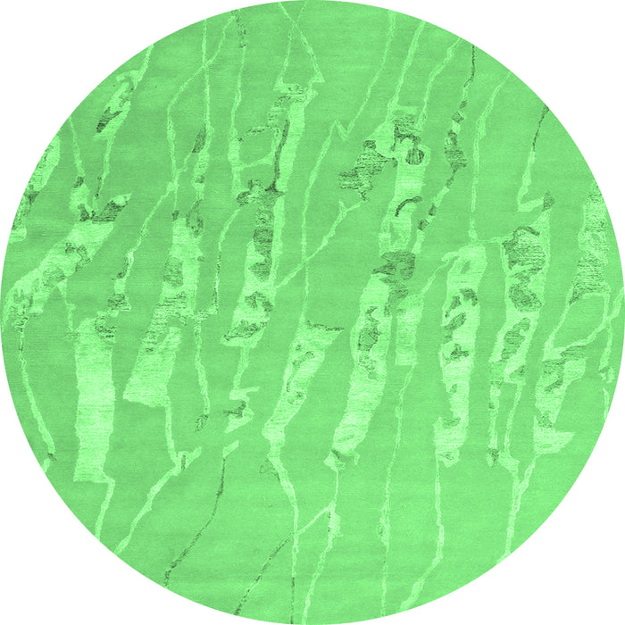 Round Solid Emerald Green Modern Rug, con2265emgrn