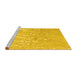 Sideview of Machine Washable Solid Yellow Modern Rug, wshcon2265yw