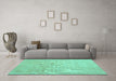 Machine Washable Solid Turquoise Modern Area Rugs in a Living Room,, wshcon2265turq