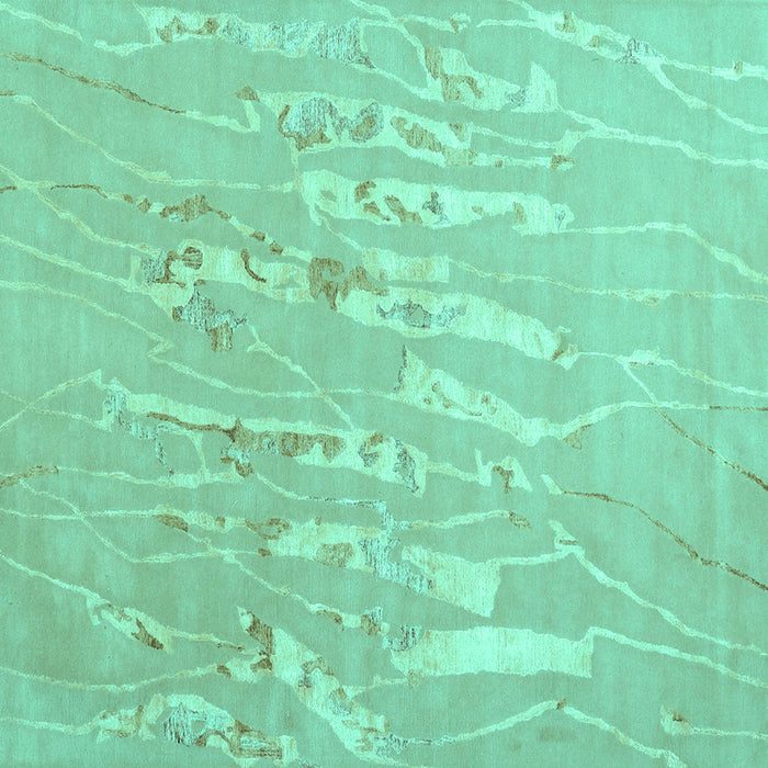 Square Solid Turquoise Modern Rug, con2265turq