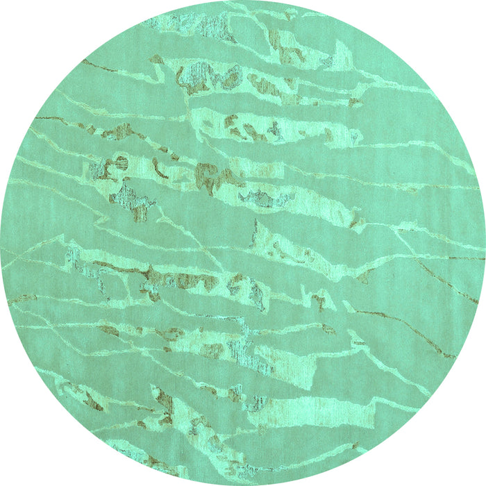 Round Solid Turquoise Modern Rug, con2265turq