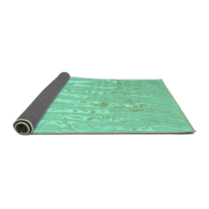 Sideview of Solid Turquoise Modern Rug, con2265turq