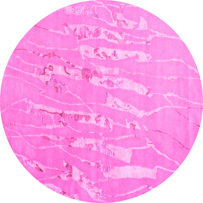 Round Solid Pink Modern Rug, con2265pnk
