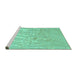 Sideview of Machine Washable Solid Turquoise Modern Area Rugs, wshcon2265turq