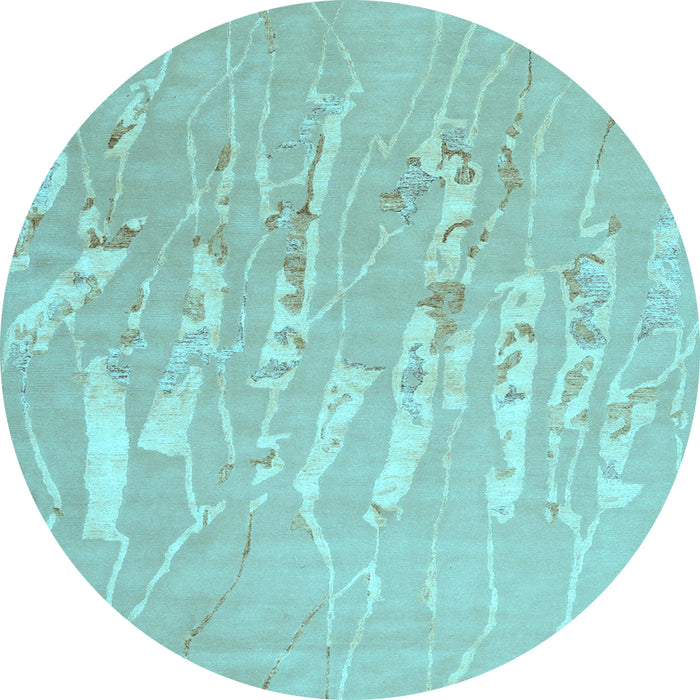 Round Solid Light Blue Modern Rug, con2265lblu