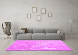 Machine Washable Solid Purple Modern Area Rugs in a Living Room, wshcon2265pur