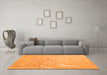 Machine Washable Solid Orange Modern Area Rugs in a Living Room, wshcon2265org