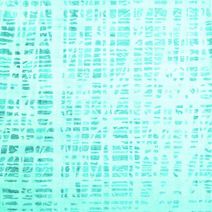 Square Machine Washable Solid Turquoise Modern Area Rugs, wshcon2266turq