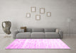 Machine Washable Solid Pink Modern Rug in a Living Room, wshcon2266pnk