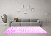 Machine Washable Solid Pink Modern Rug, wshcon2266pnk