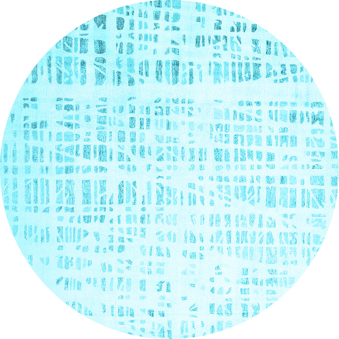 Round Machine Washable Solid Light Blue Modern Rug, wshcon2266lblu