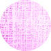 Round Solid Pink Modern Rug, con2266pnk