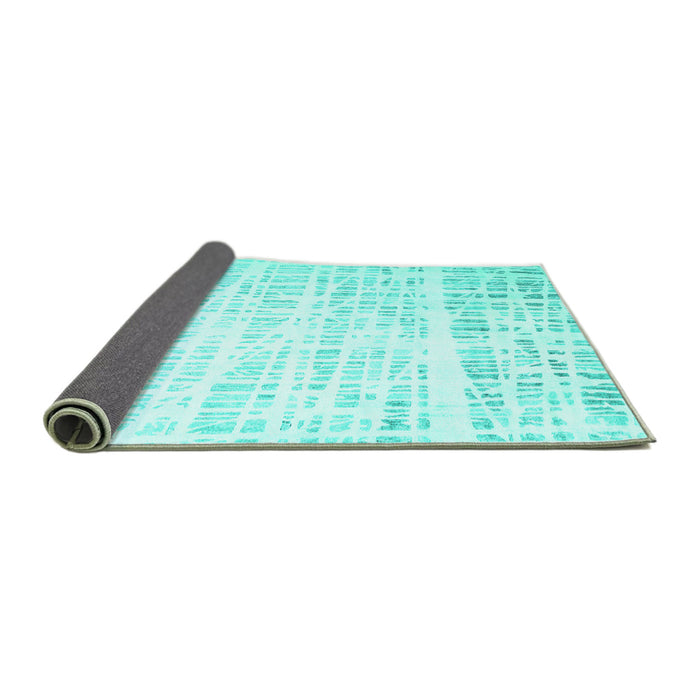 Sideview of Solid Turquoise Modern Rug, con2266turq