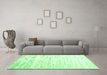 Machine Washable Solid Emerald Green Modern Area Rugs in a Living Room,, wshcon2266emgrn