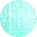 Round Solid Turquoise Modern Rug, con2266turq