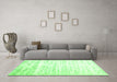 Machine Washable Solid Green Modern Area Rugs in a Living Room,, wshcon2266grn