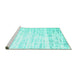 Sideview of Machine Washable Solid Turquoise Modern Area Rugs, wshcon2266turq