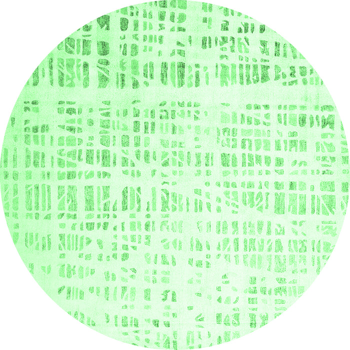 Round Solid Emerald Green Modern Rug, con2266emgrn