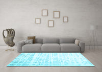 Machine Washable Solid Light Blue Modern Rug, wshcon2266lblu