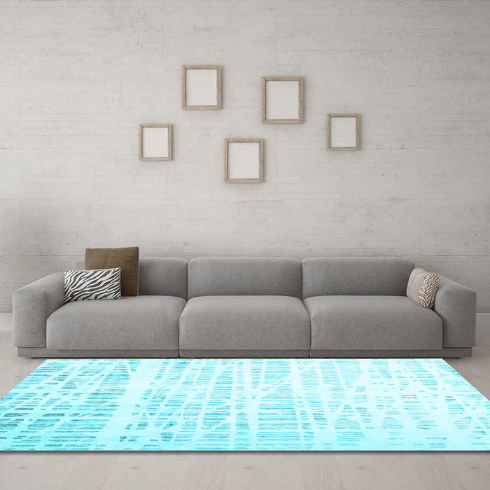 Machine Washable Solid Light Blue Modern Rug in a Living Room, wshcon2266lblu