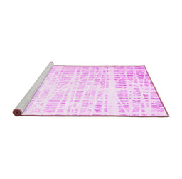 Sideview of Machine Washable Solid Pink Modern Rug, wshcon2266pnk