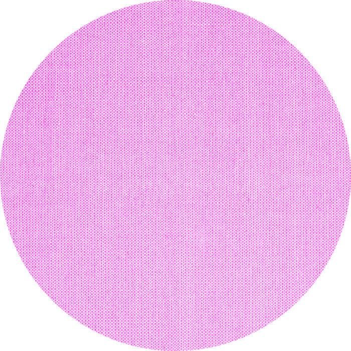 Round Machine Washable Solid Pink Modern Rug, wshcon2267pnk