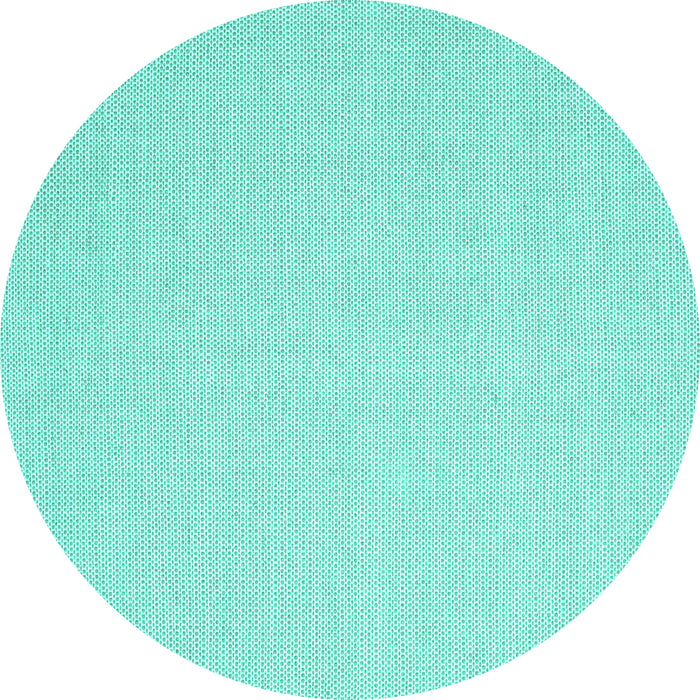 Round Machine Washable Solid Turquoise Modern Area Rugs, wshcon2267turq