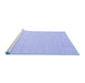 Sideview of Machine Washable Solid Blue Modern Rug, wshcon2267blu