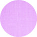 Round Machine Washable Solid Purple Modern Area Rugs, wshcon2267pur