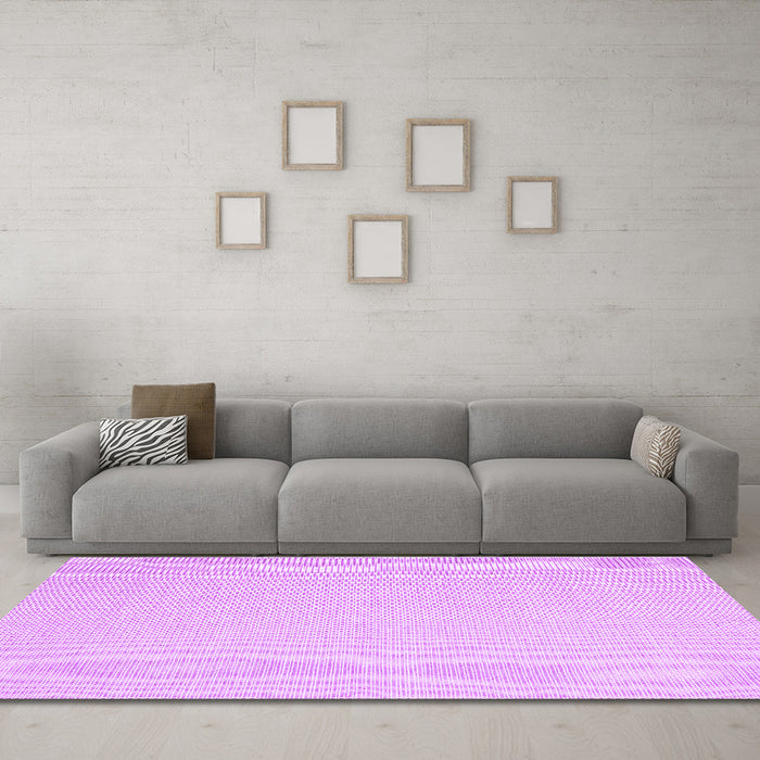 Machine Washable Solid Purple Modern Area Rugs in a Living Room, wshcon2267pur