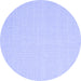 Round Machine Washable Solid Blue Modern Rug, wshcon2267blu