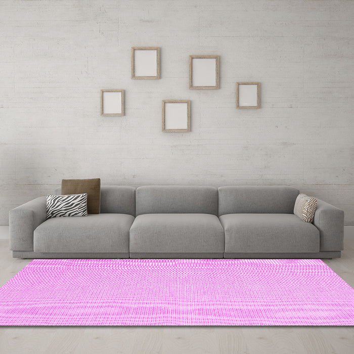 Machine Washable Solid Pink Modern Rug in a Living Room, wshcon2267pnk