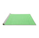 Sideview of Machine Washable Solid Emerald Green Modern Area Rugs, wshcon2267emgrn