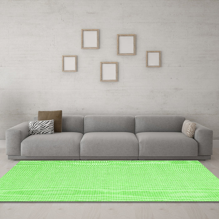 Machine Washable Solid Green Modern Area Rugs in a Living Room,, wshcon2267grn