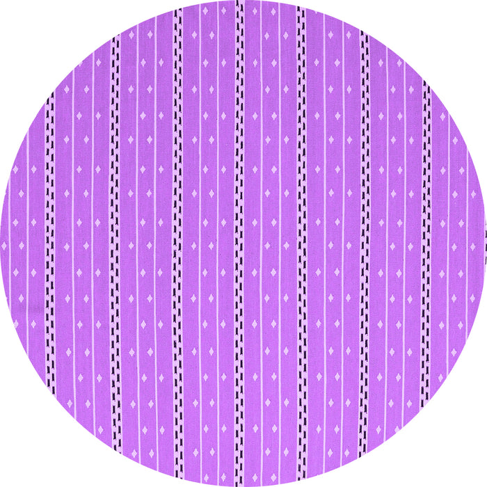 Round Abstract Purple Contemporary Rug, con2268pur