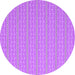 Round Abstract Purple Contemporary Rug, con2268pur