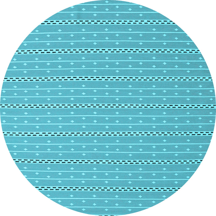 Round Abstract Light Blue Contemporary Rug, con2268lblu