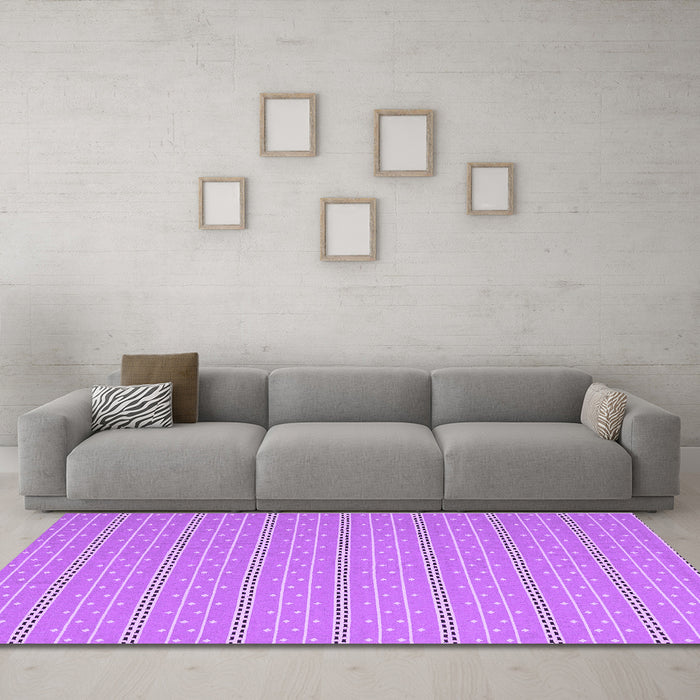 Machine Washable Abstract Purple Contemporary Area Rugs in a Living Room, wshcon2268pur