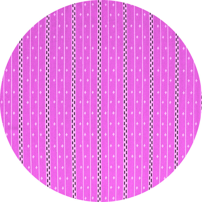 Round Machine Washable Abstract Pink Contemporary Rug, wshcon2268pnk