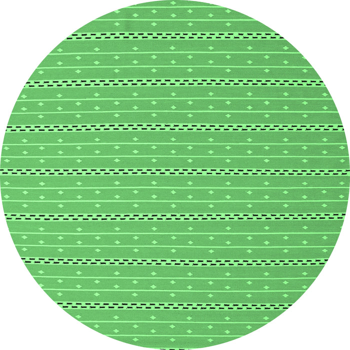 Round Abstract Emerald Green Contemporary Rug, con2268emgrn