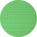 Round Abstract Emerald Green Contemporary Rug, con2268emgrn