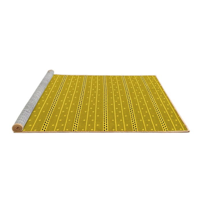 Sideview of Machine Washable Abstract Yellow Contemporary Rug, wshcon2268yw