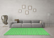 Machine Washable Abstract Emerald Green Contemporary Area Rugs in a Living Room,, wshcon2268emgrn