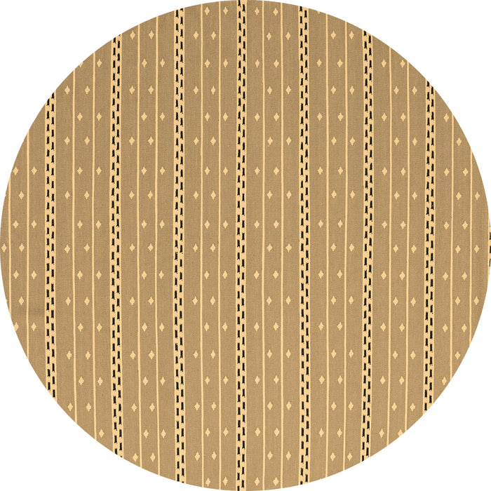 Round Abstract Brown Contemporary Rug, con2268brn
