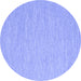 Round Abstract Blue Contemporary Rug, con2269blu